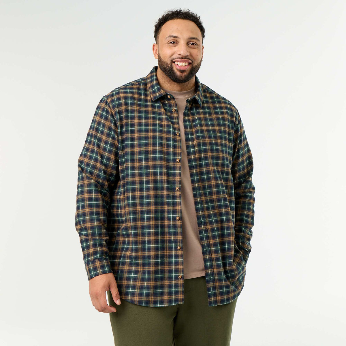 Patterned flannel shirt GREEN