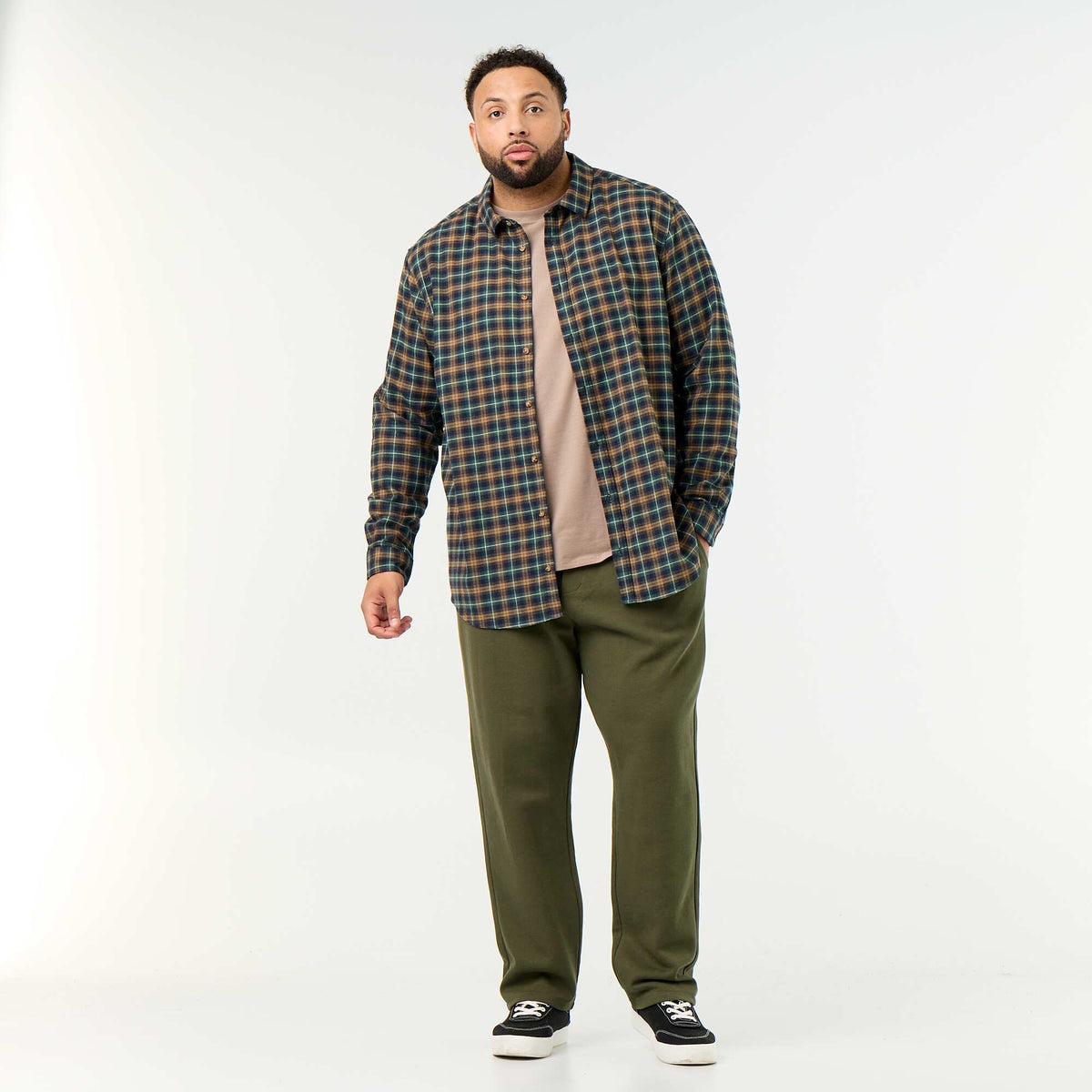 Patterned flannel shirt GREEN