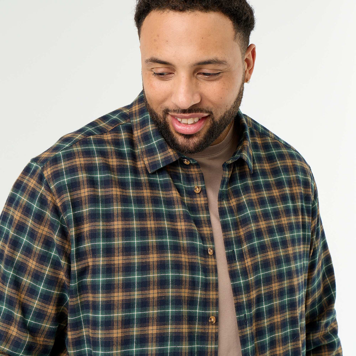 Patterned flannel shirt GREEN