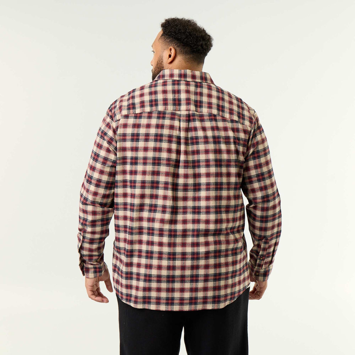 Patterned flannel shirt BROWN