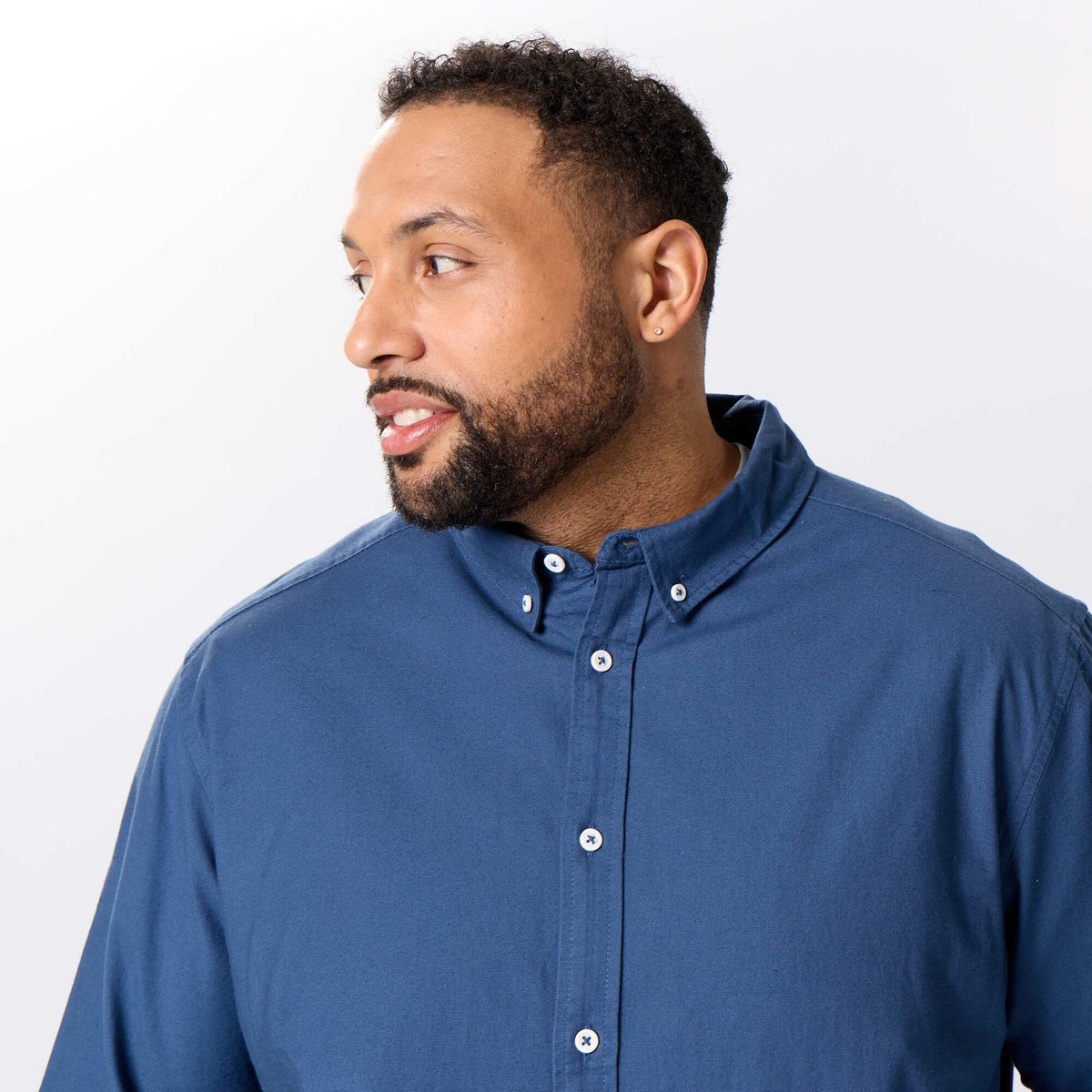 Solid Long-Sleeved Shirt BLUE