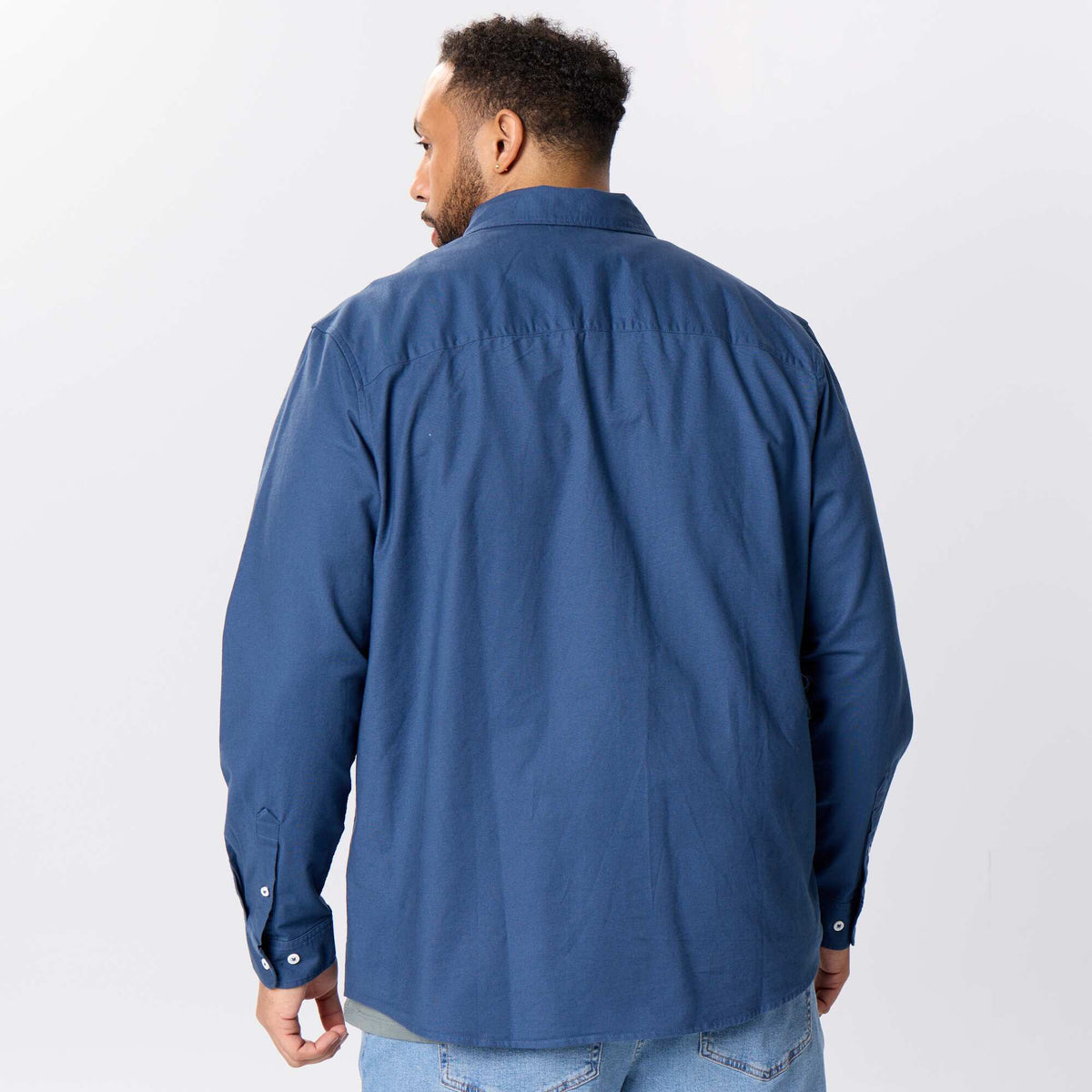Solid Long-Sleeved Shirt BLUE