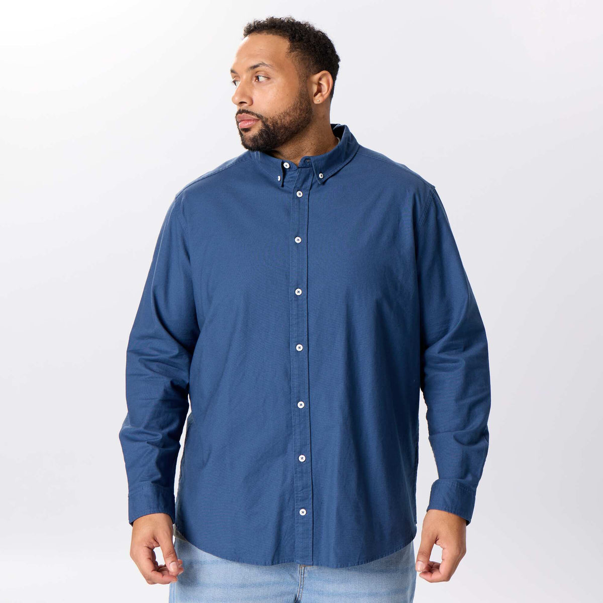 Solid Long-Sleeved Shirt BLUE