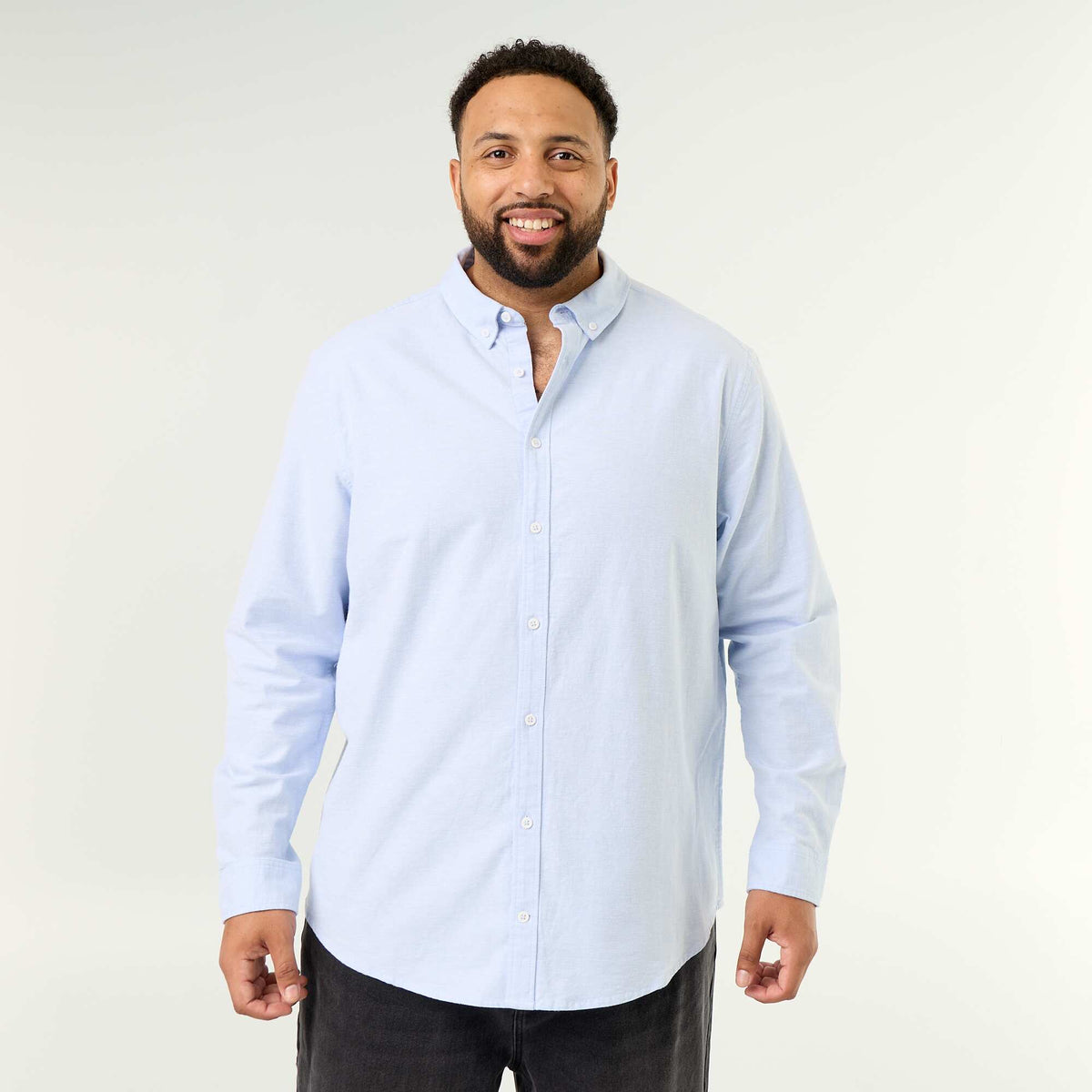 Solid Long-Sleeved Shirt BLUE