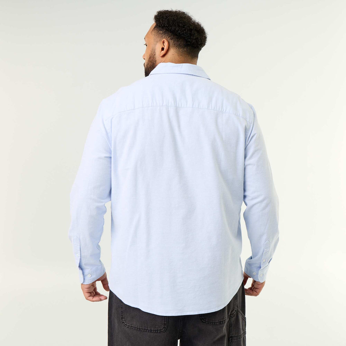 Solid Long-Sleeved Shirt BLUE