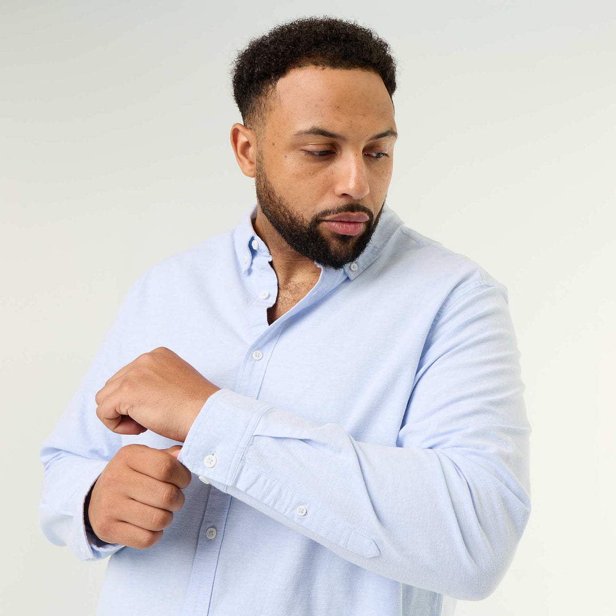 Solid Long-Sleeved Shirt BLUE