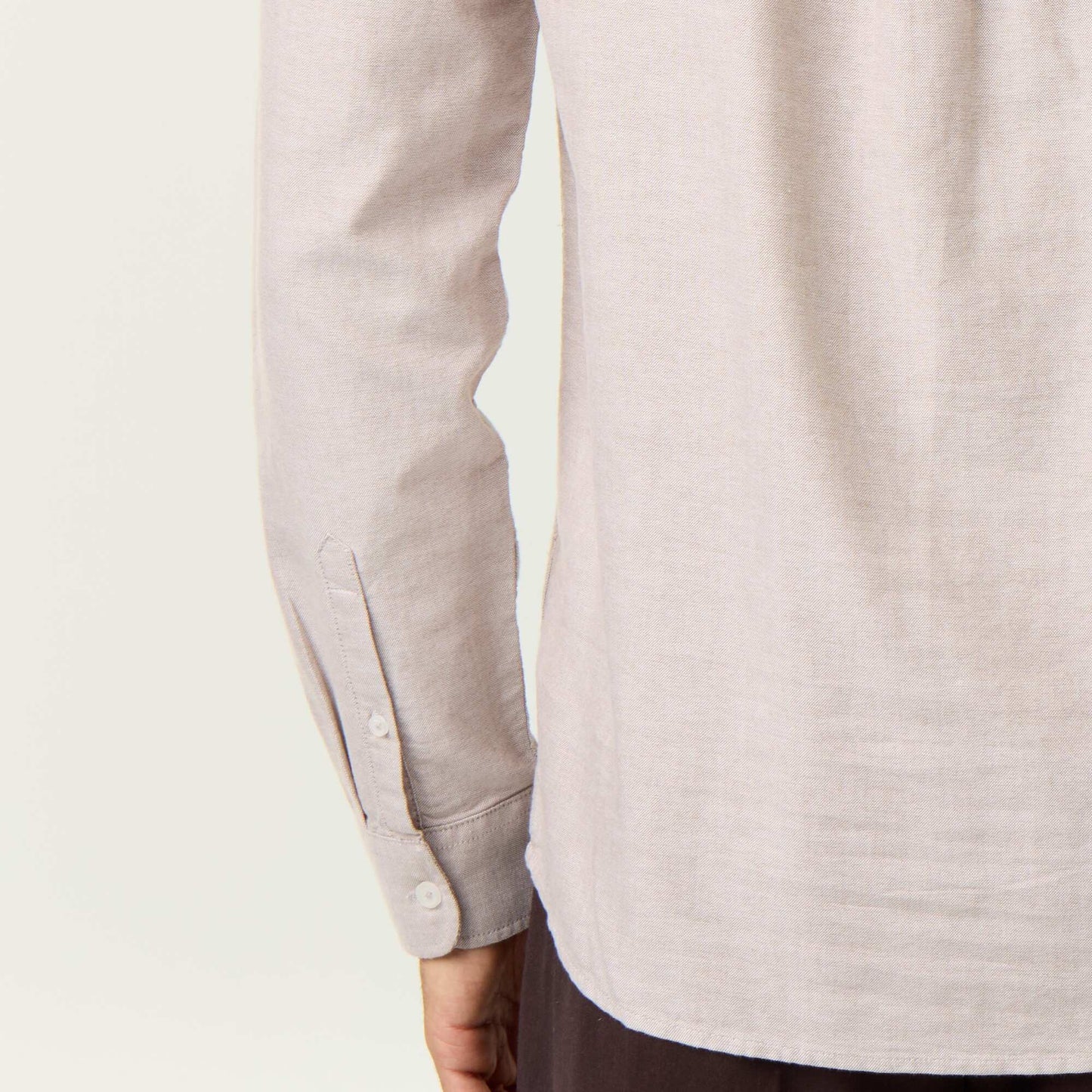 Plain Mao Collar Shirt BEIGE