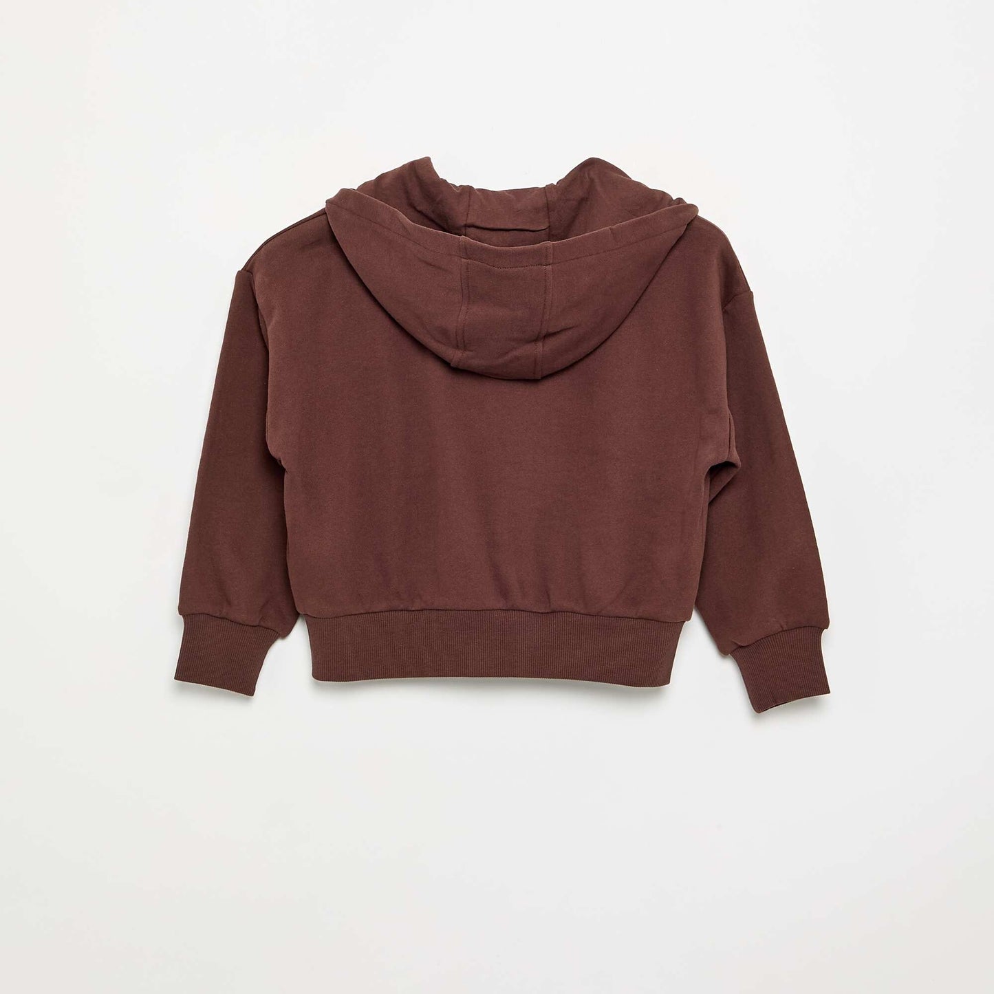 Hooded Zip-Up Sweatshirt BROWN