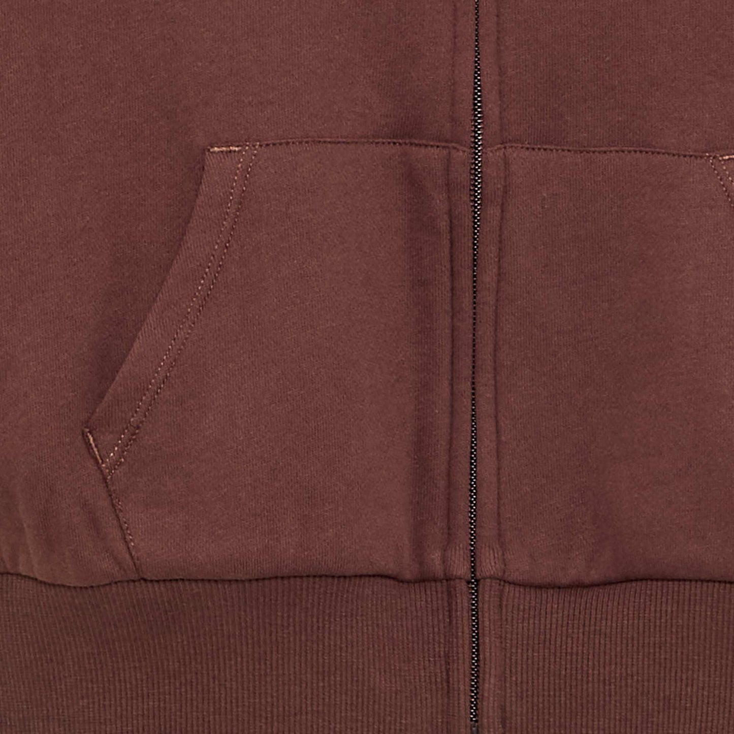 Hooded Zip-Up Sweatshirt BROWN