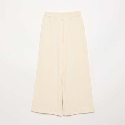 Solid Color Wide Leg Pants ECRU