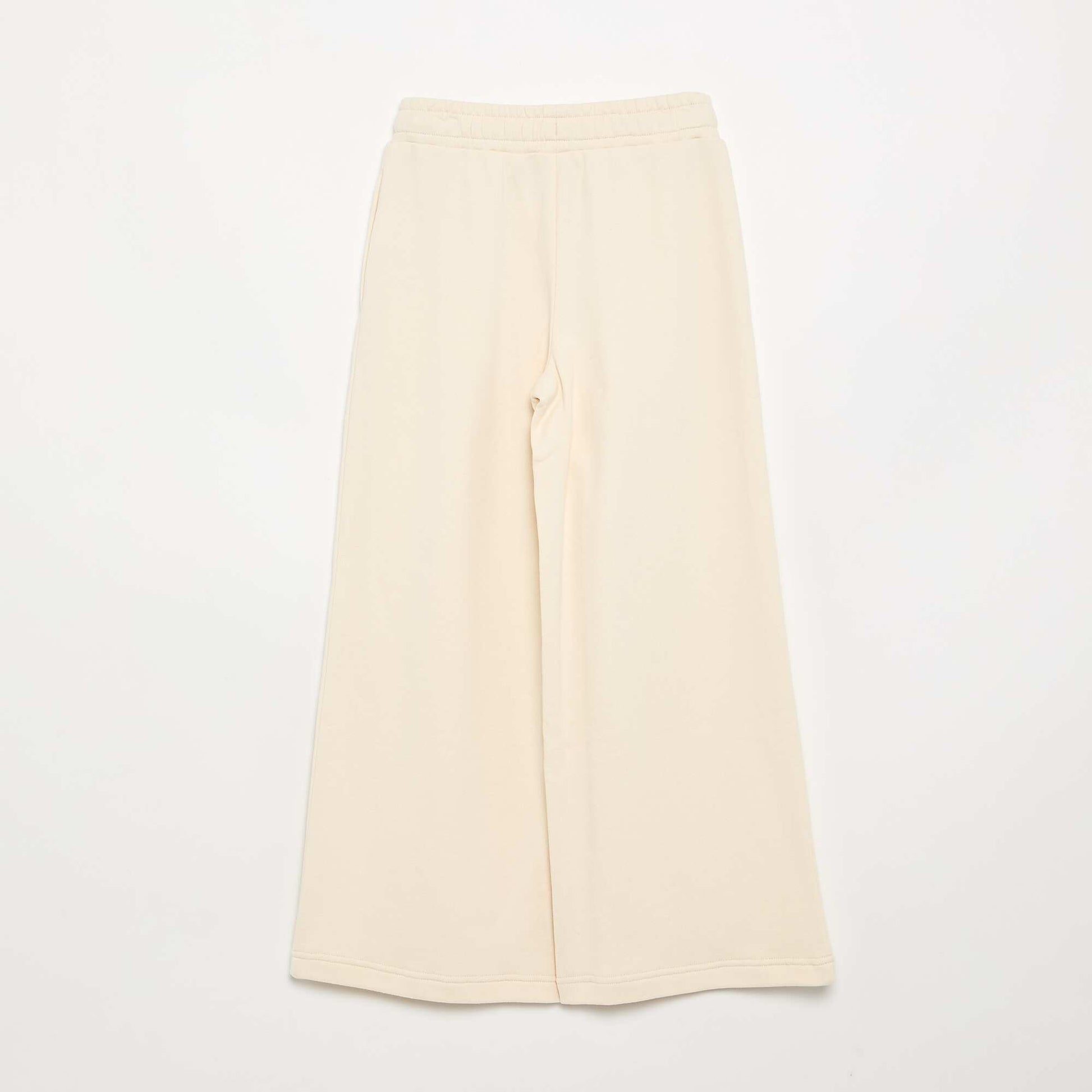 Solid Color Wide Leg Pants ECRU