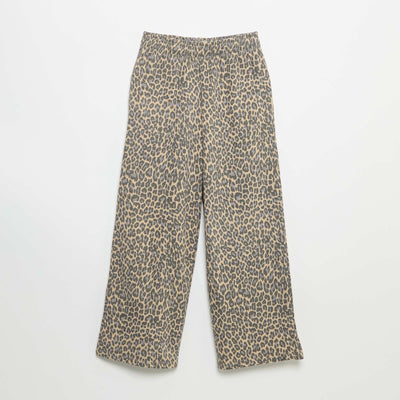 Leopard Print Joggers BEIGE