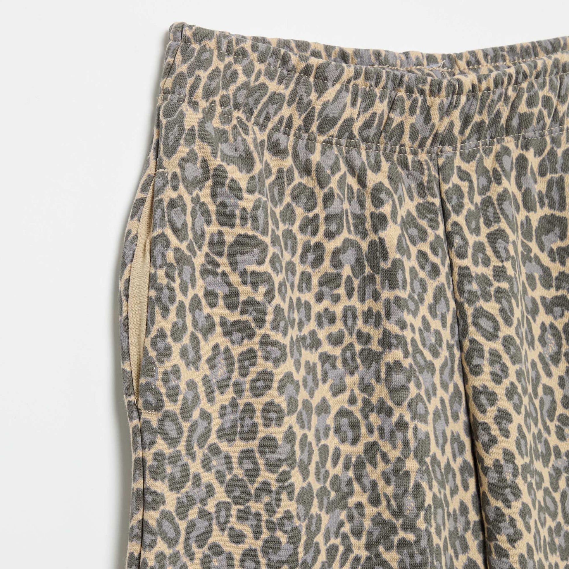 Leopard Print Joggers BEIGE