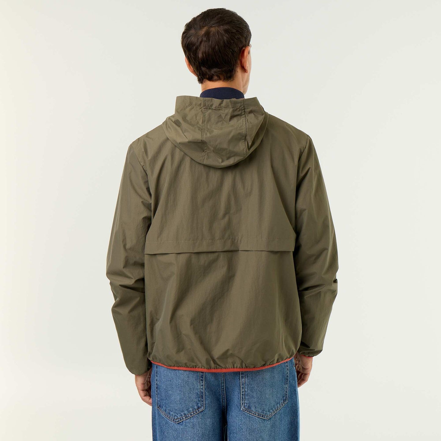 Water-Repellent Hooded Windbreaker Jacket KHAKI
