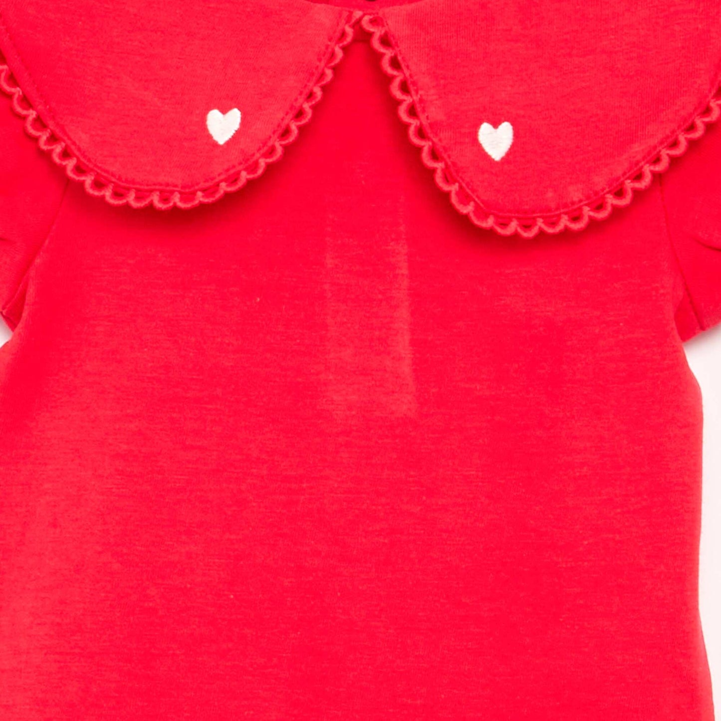 Bodysuit with fancy collar RED