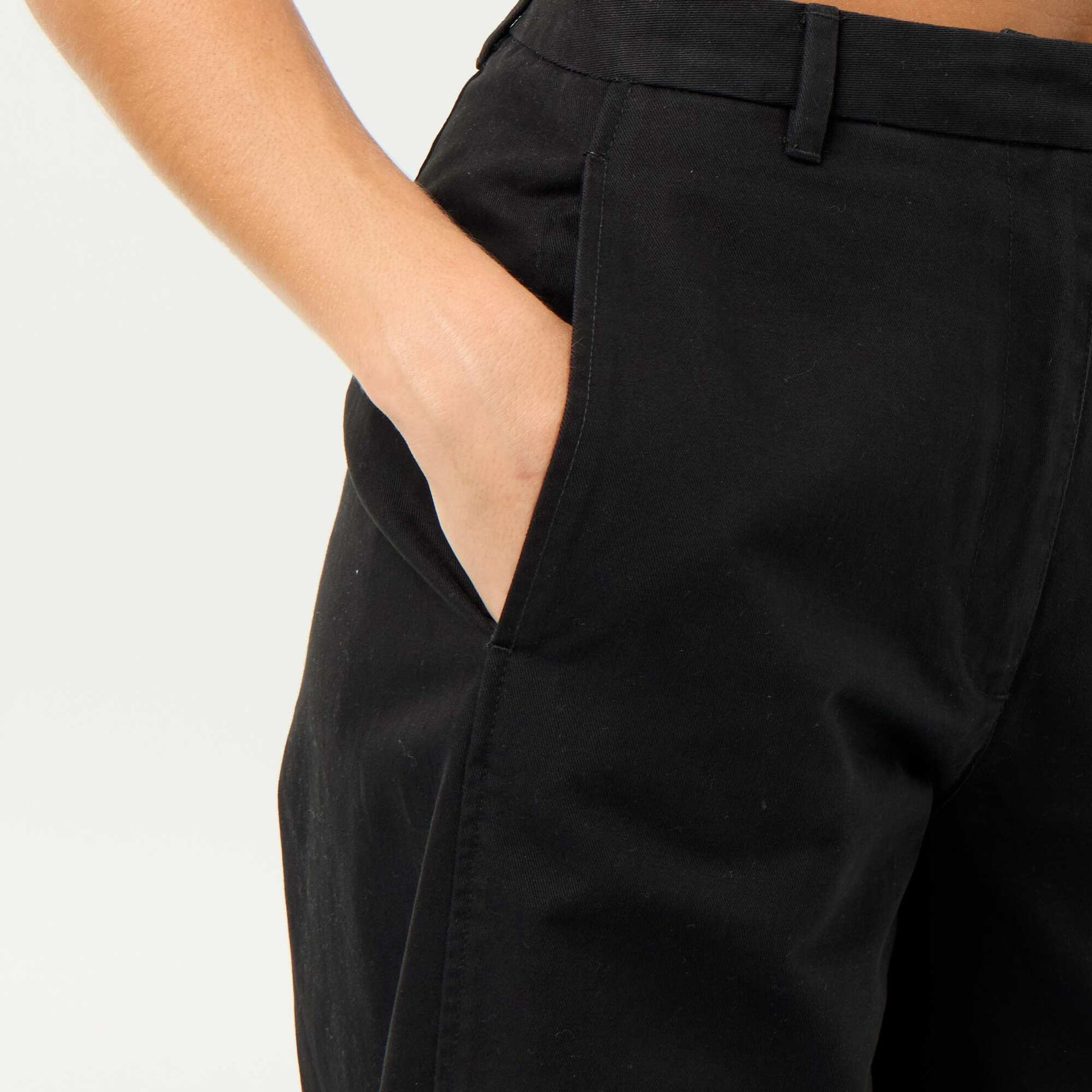 Wide barrel-leg trousers BLACK