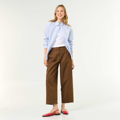 Wide barrel-leg trousers BROWN