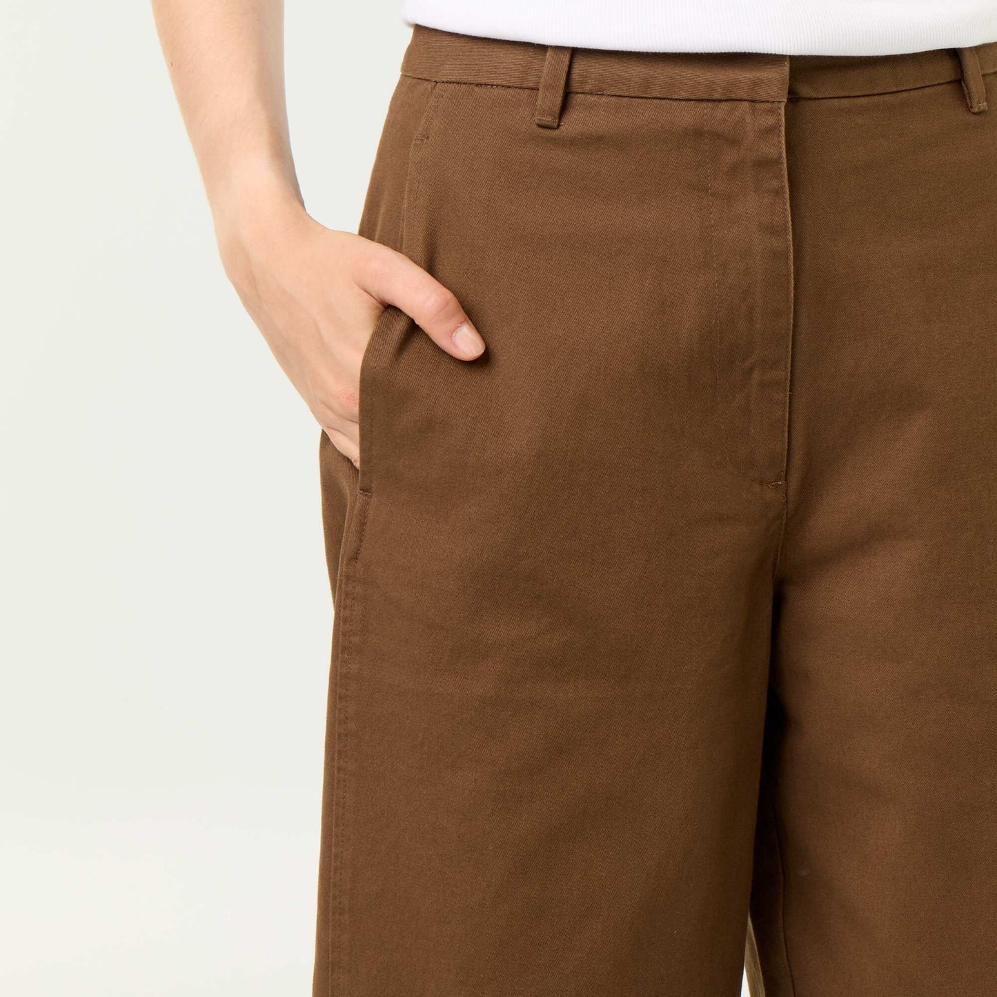 Wide barrel-leg trousers BROWN