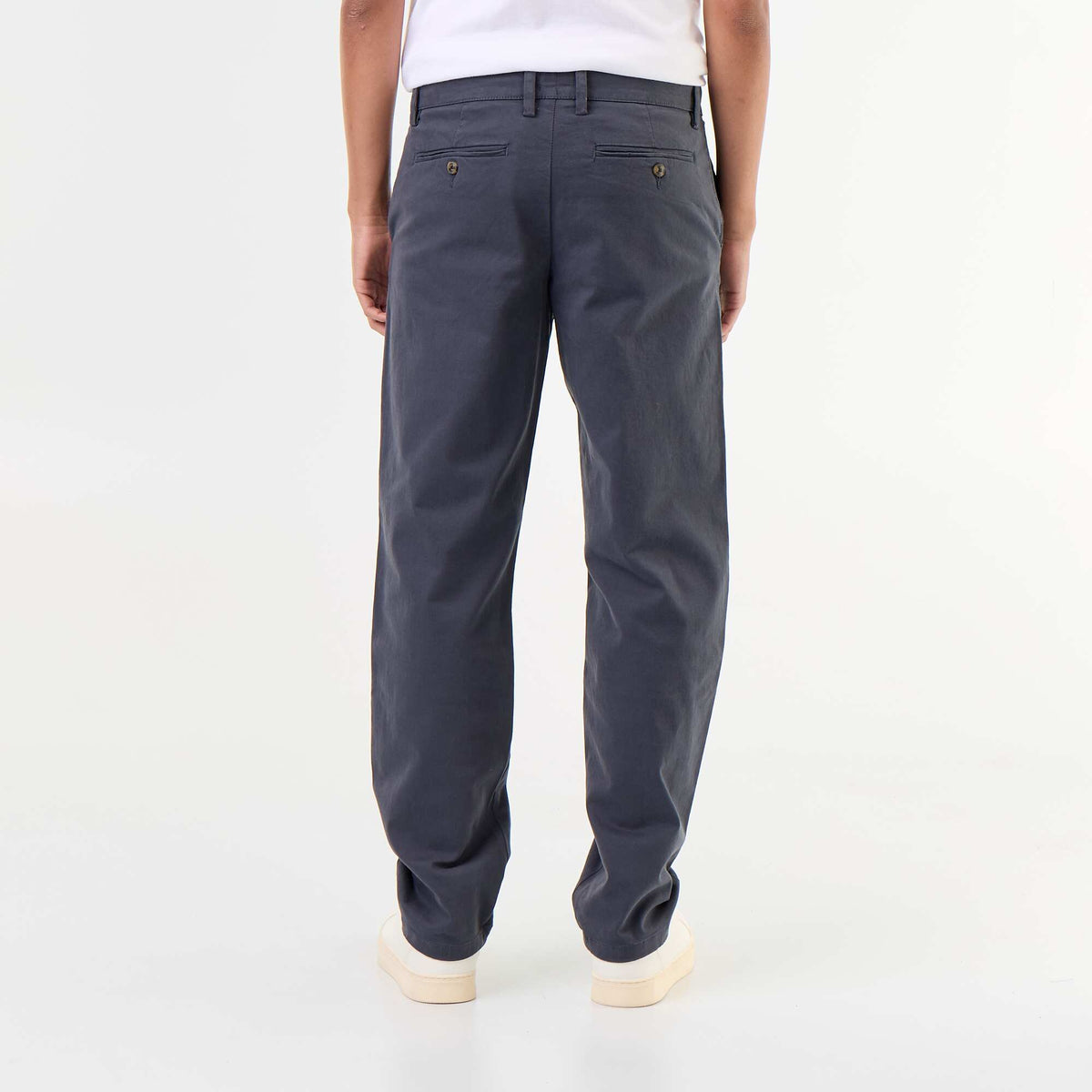 Standard-fit plain chino BLUE