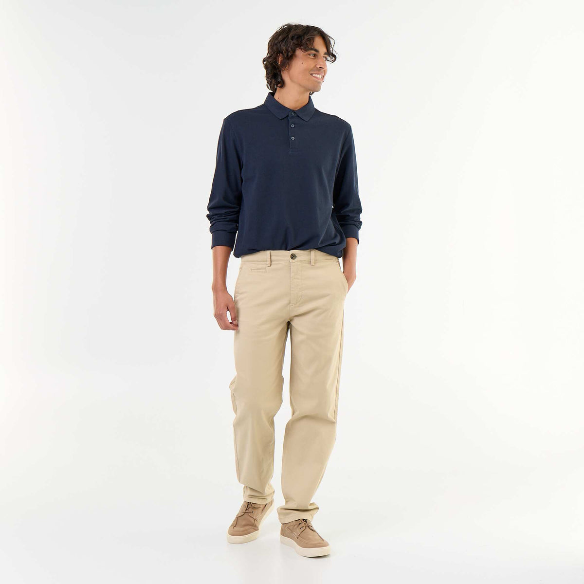 Standard-fit plain chino BEIGE