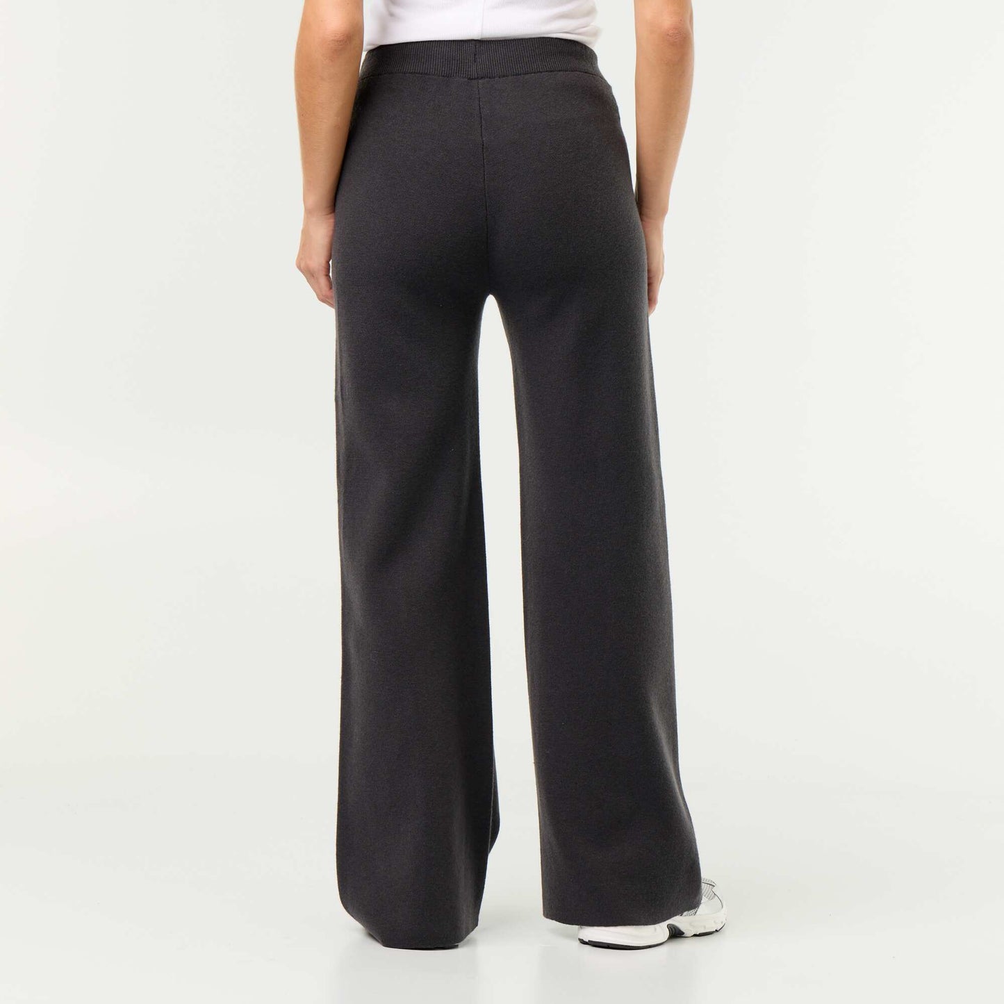 Wide knit trousers BLACK