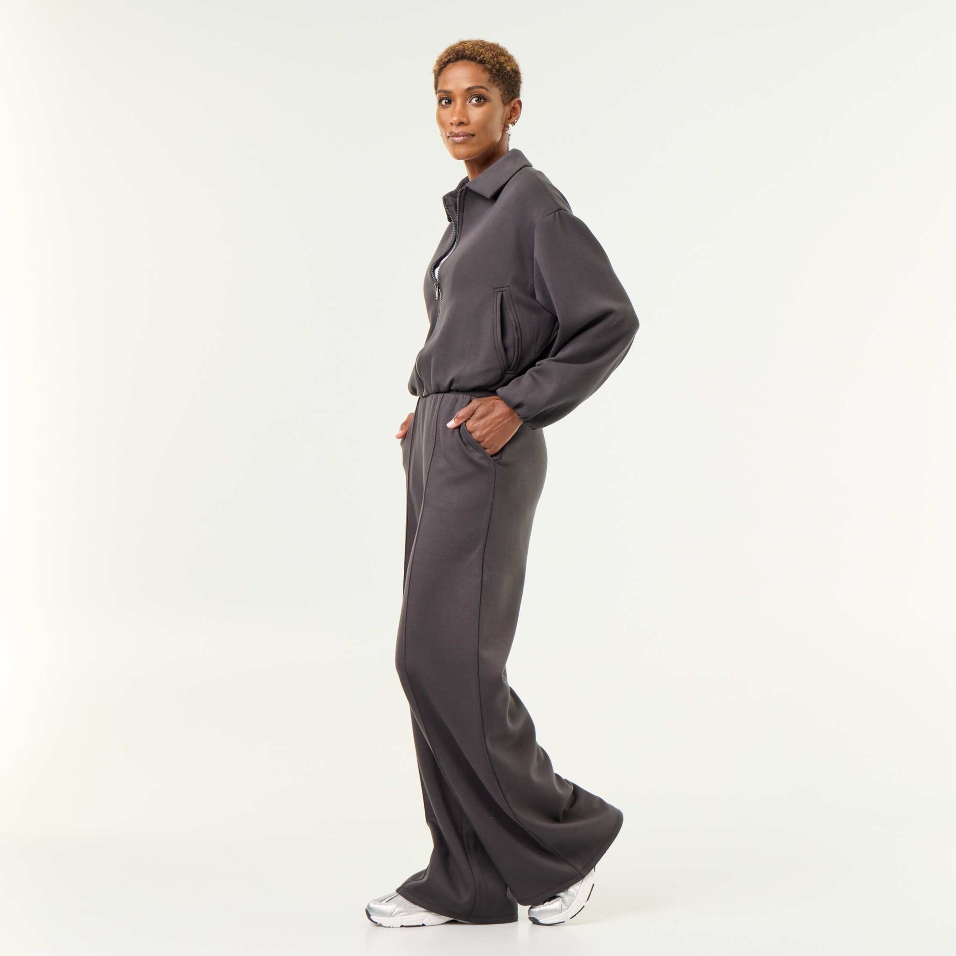 Soft-touch wide-leg trousers DARK GRAY / ANTHRACITE