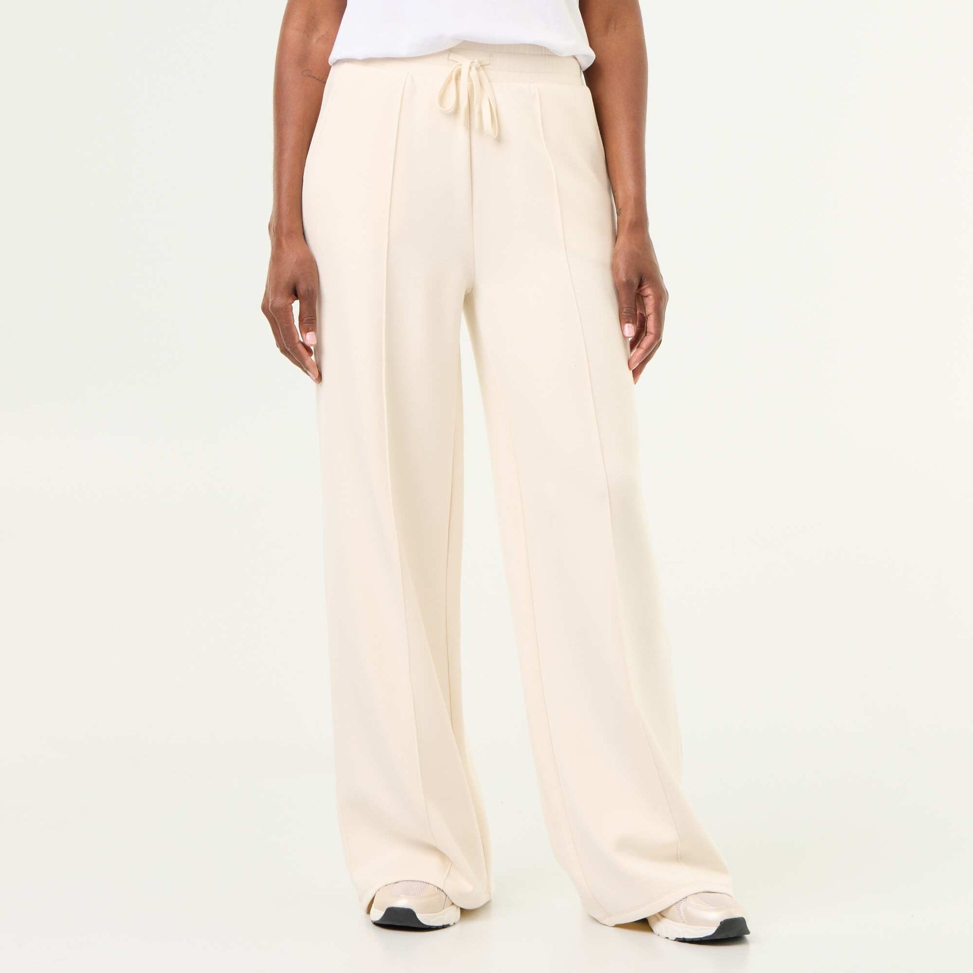 Soft-touch wide-leg trousers BEIGE