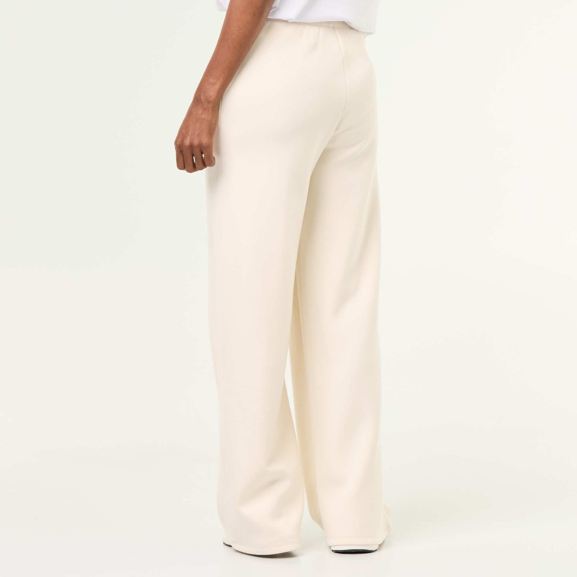 Soft-touch wide-leg trousers BEIGE