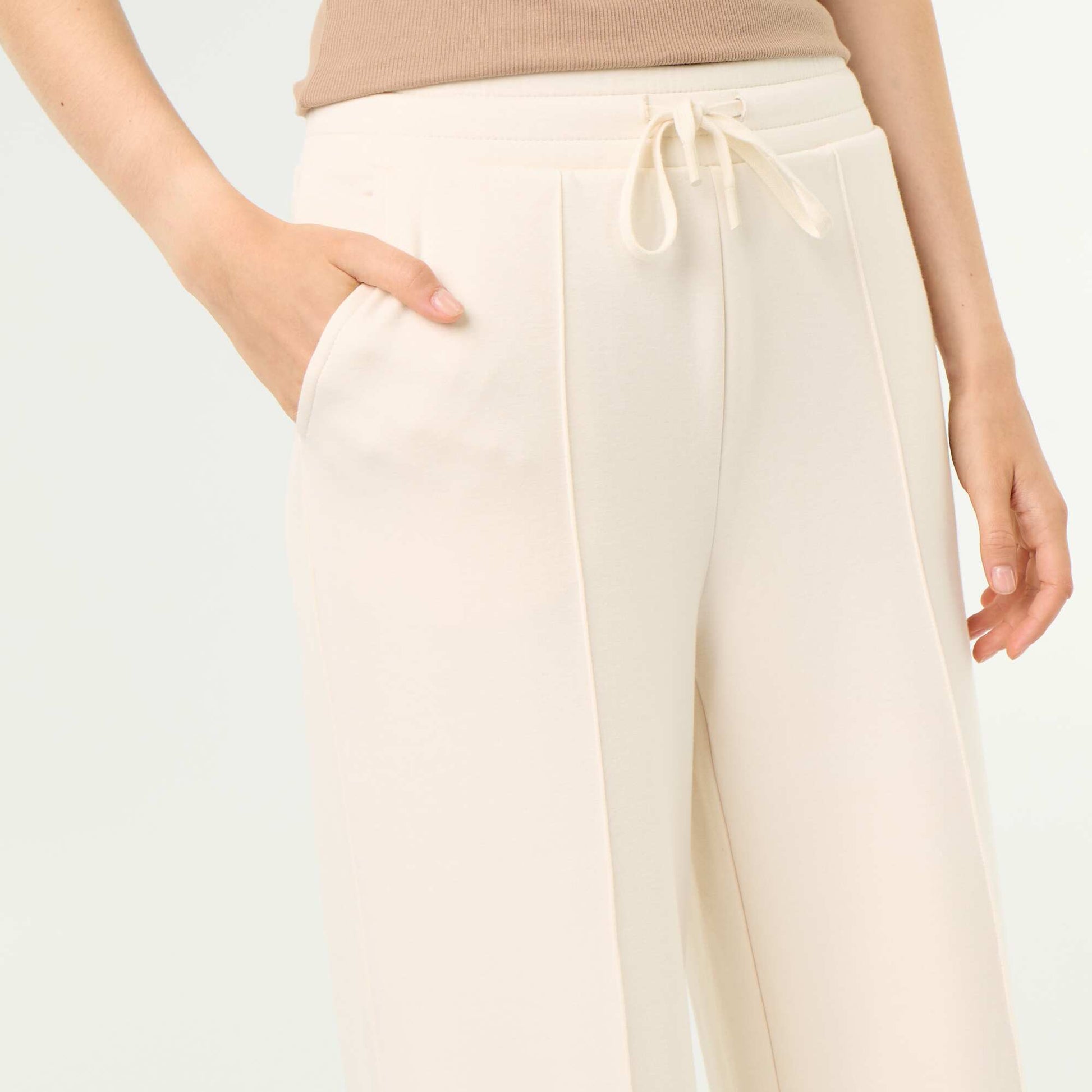 Soft-touch wide-leg trousers BEIGE