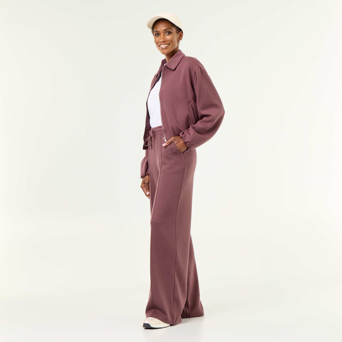 Soft-touch wide-leg trousers PURPLE