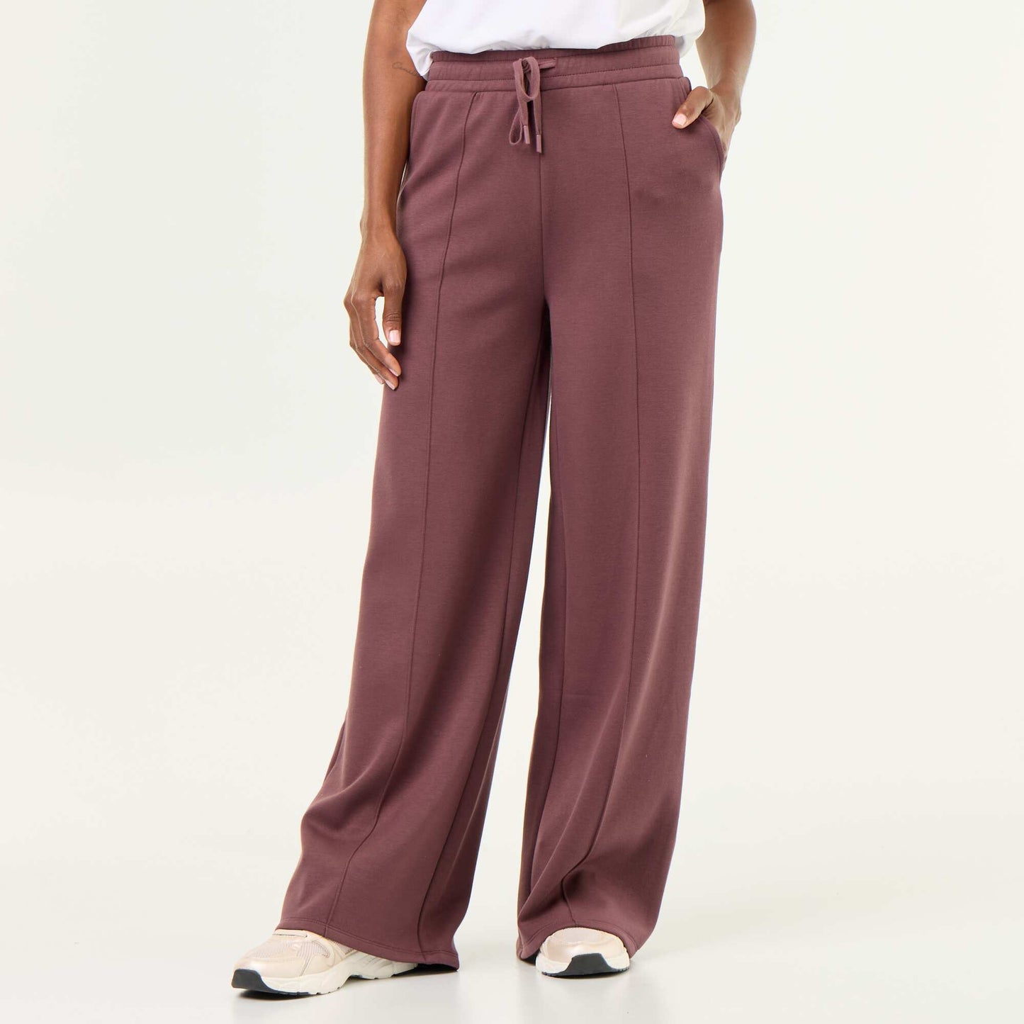Soft-touch wide-leg trousers PURPLE