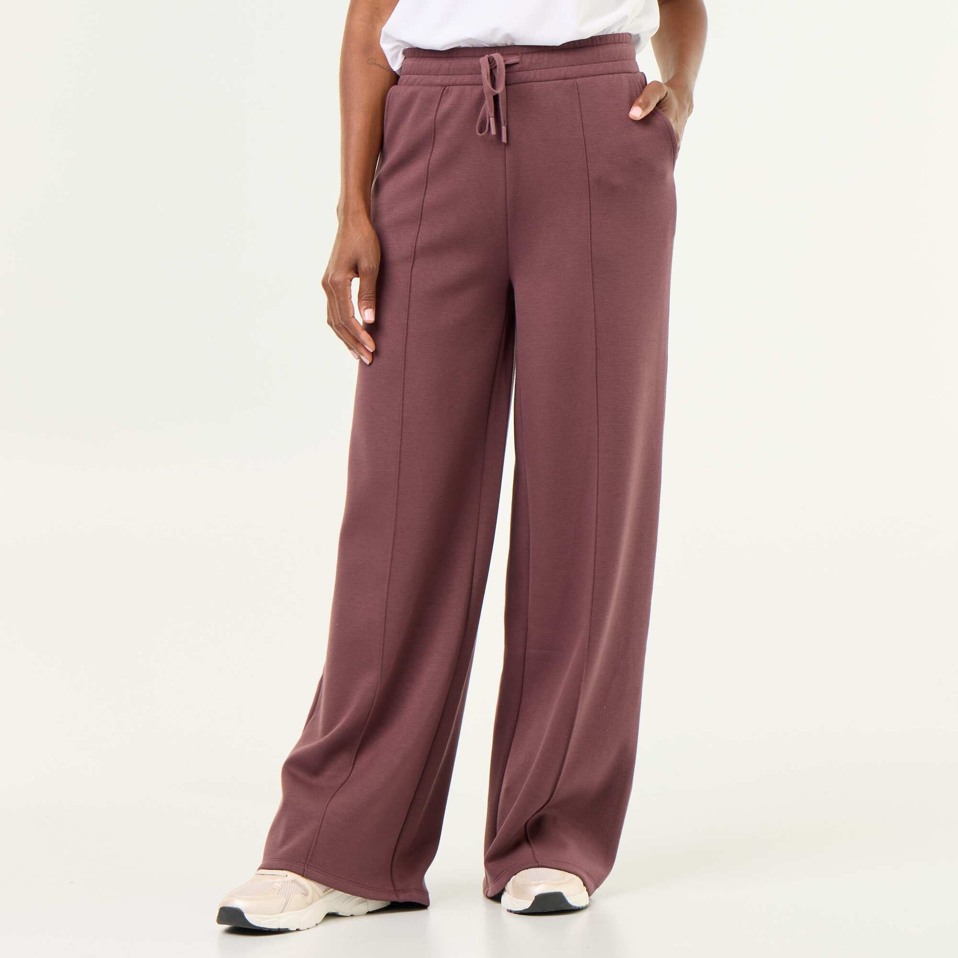 Soft-touch wide-leg trousers PURPLE
