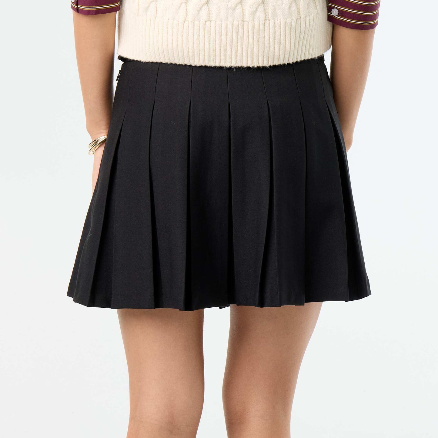 Pleated Short Skirt BLACK