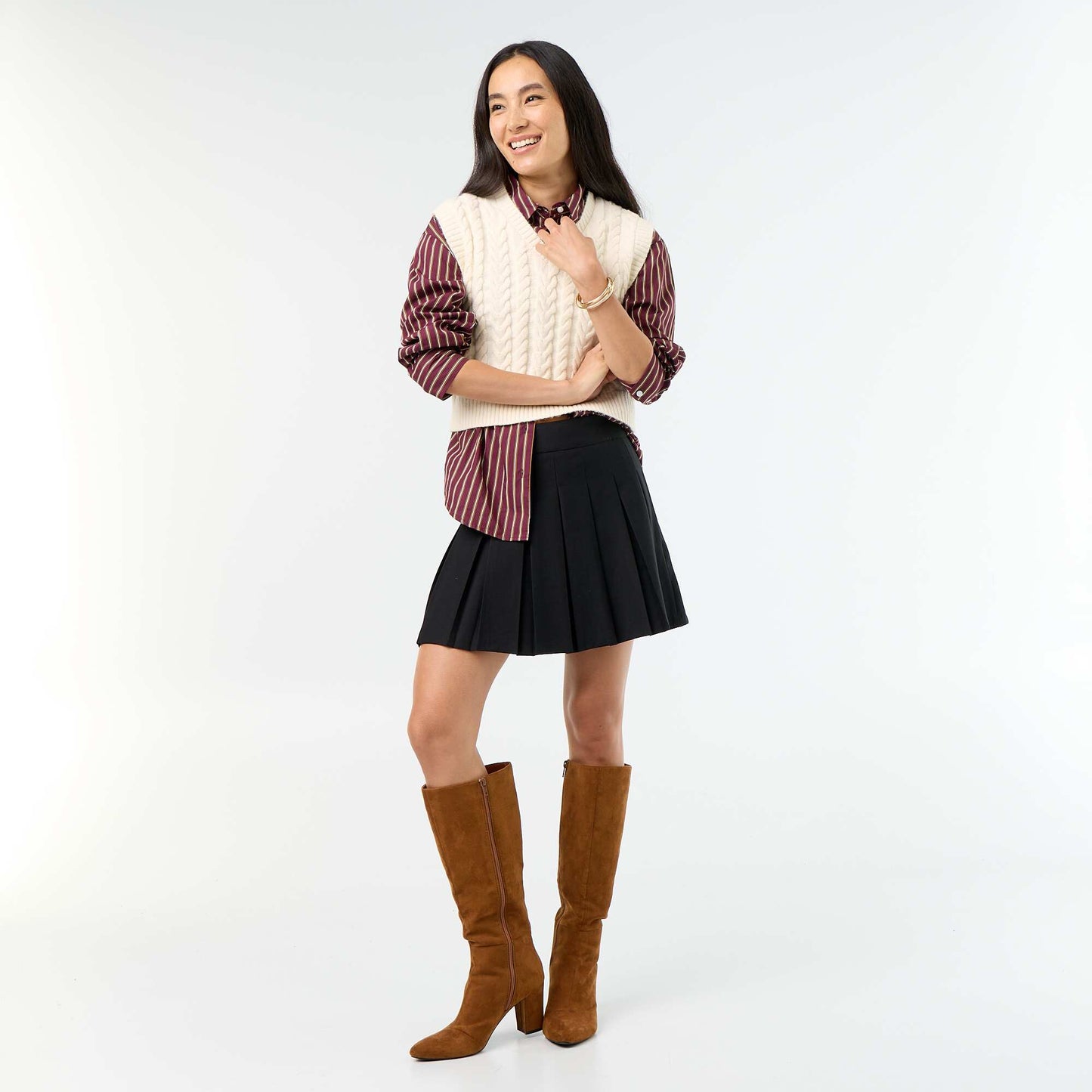 Pleated Short Skirt BLACK