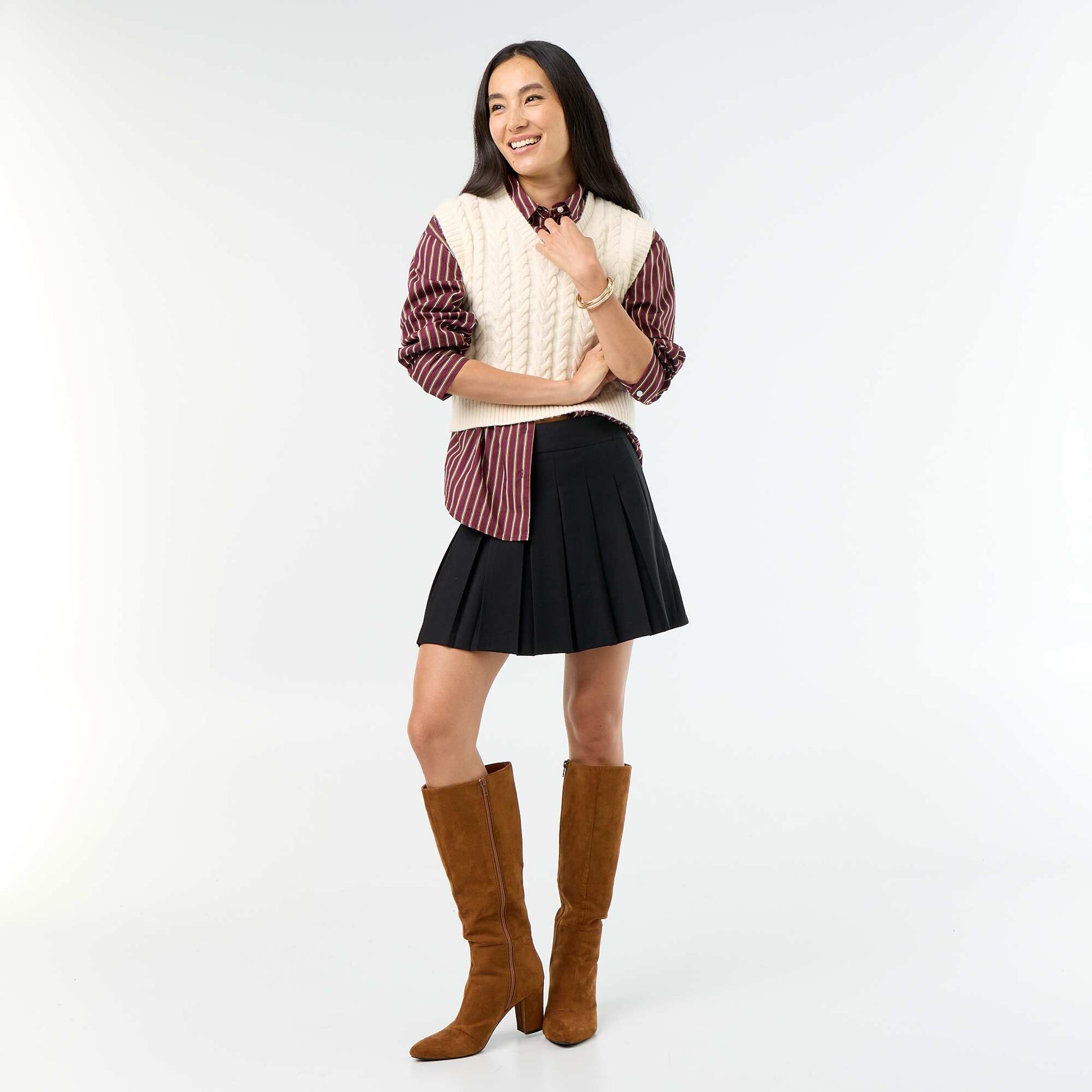 Pleated Short Skirt BLACK