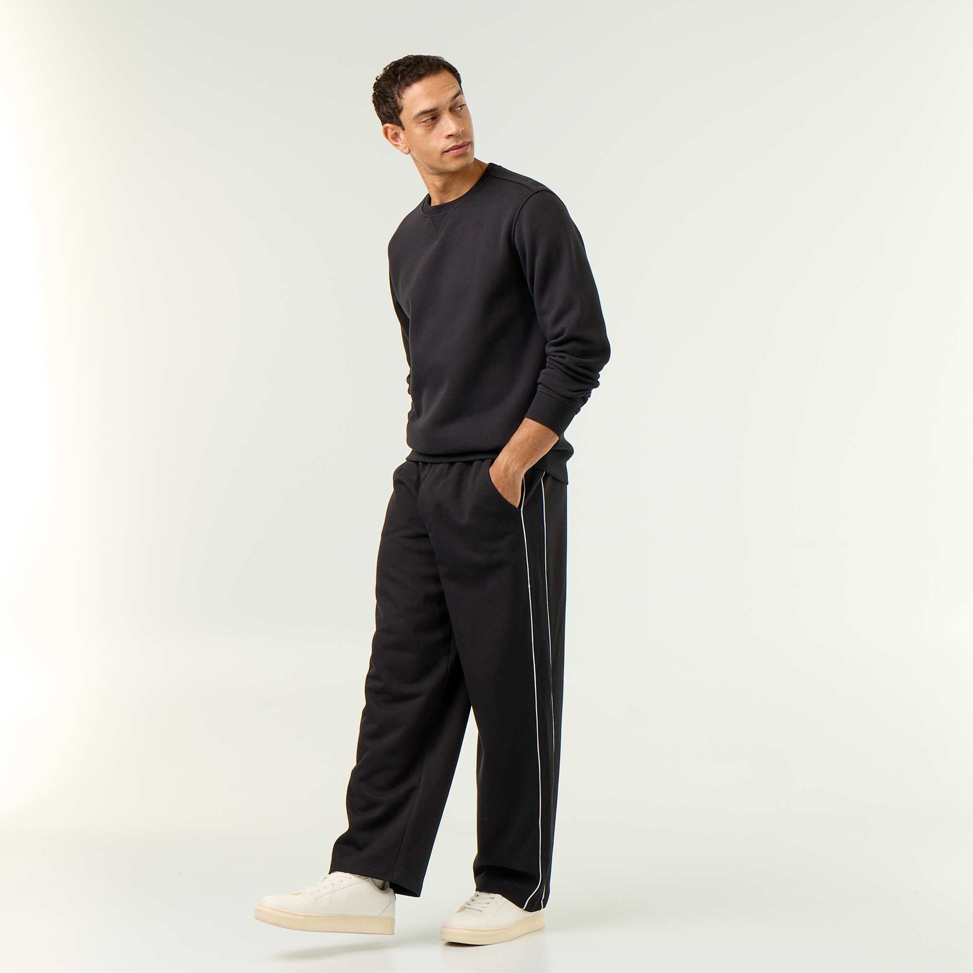 Piped Jogging Pants BLACK