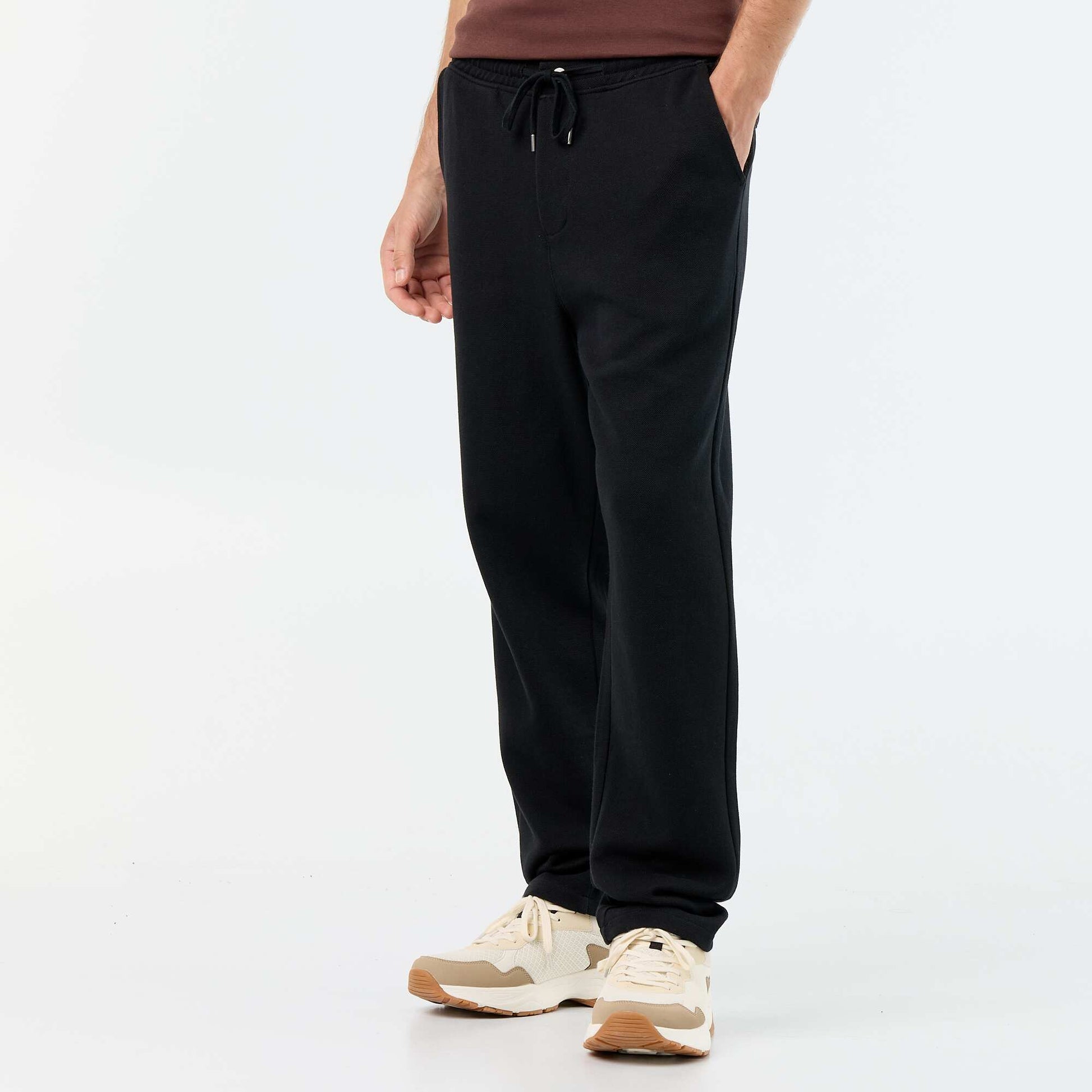 Pique Knit Joggers BLACK