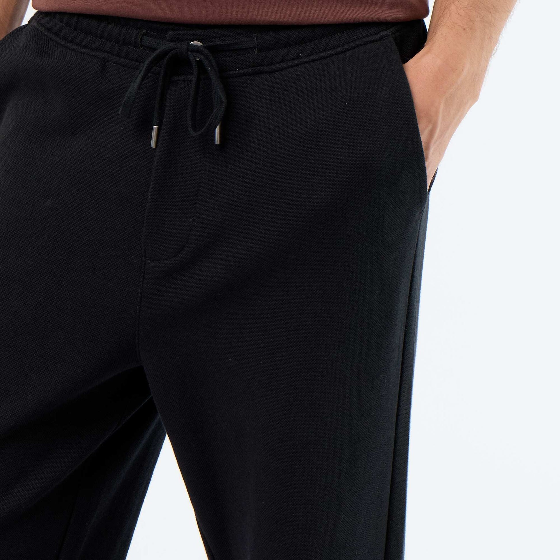 Pique Knit Joggers BLACK