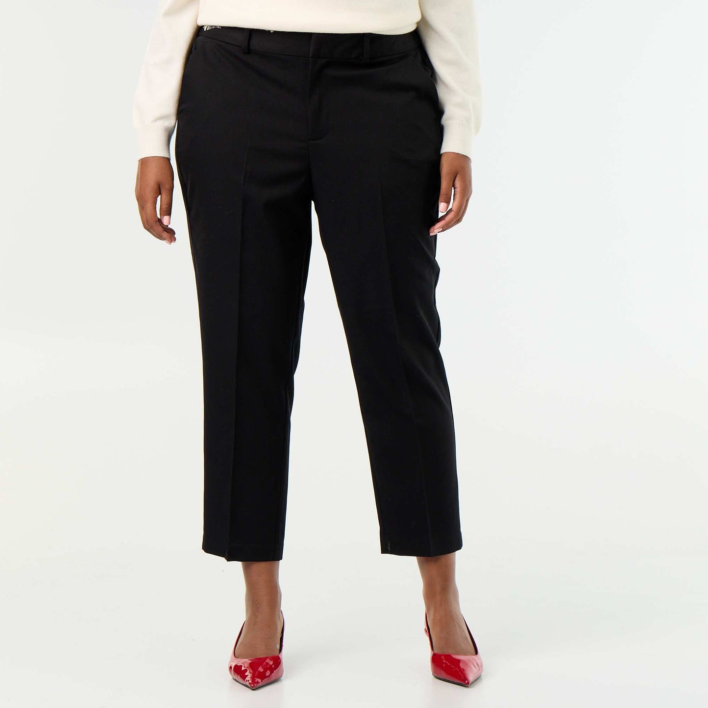 Solid Cigarette Trousers BLACK
