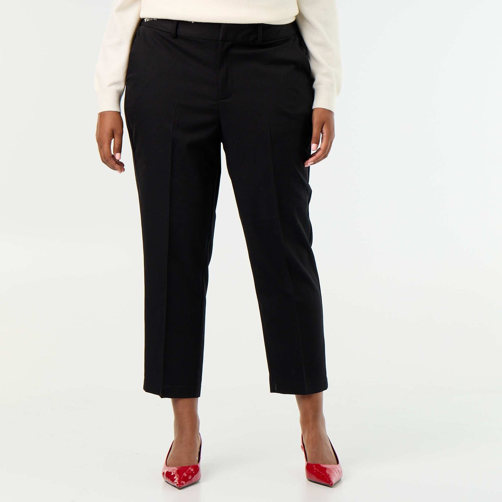 Solid Cigarette Trousers BLACK