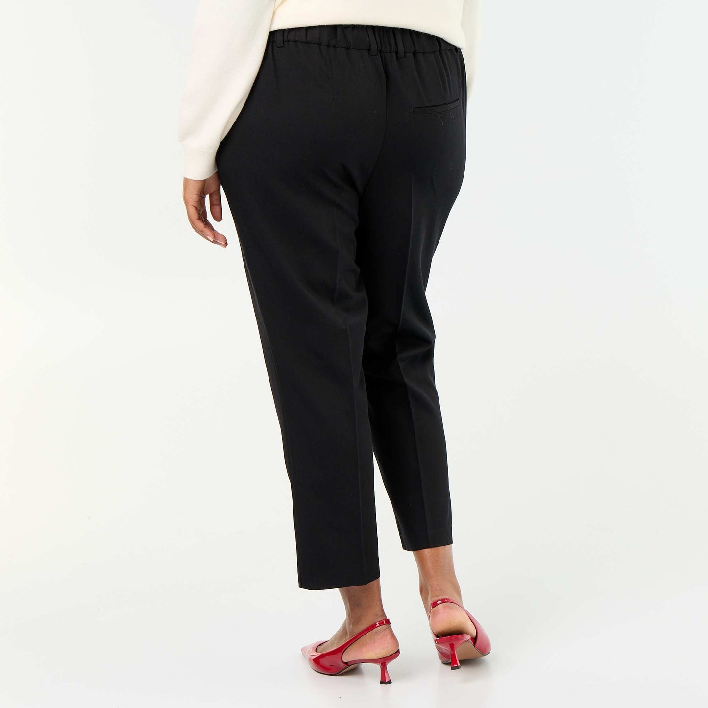 Solid Cigarette Trousers BLACK