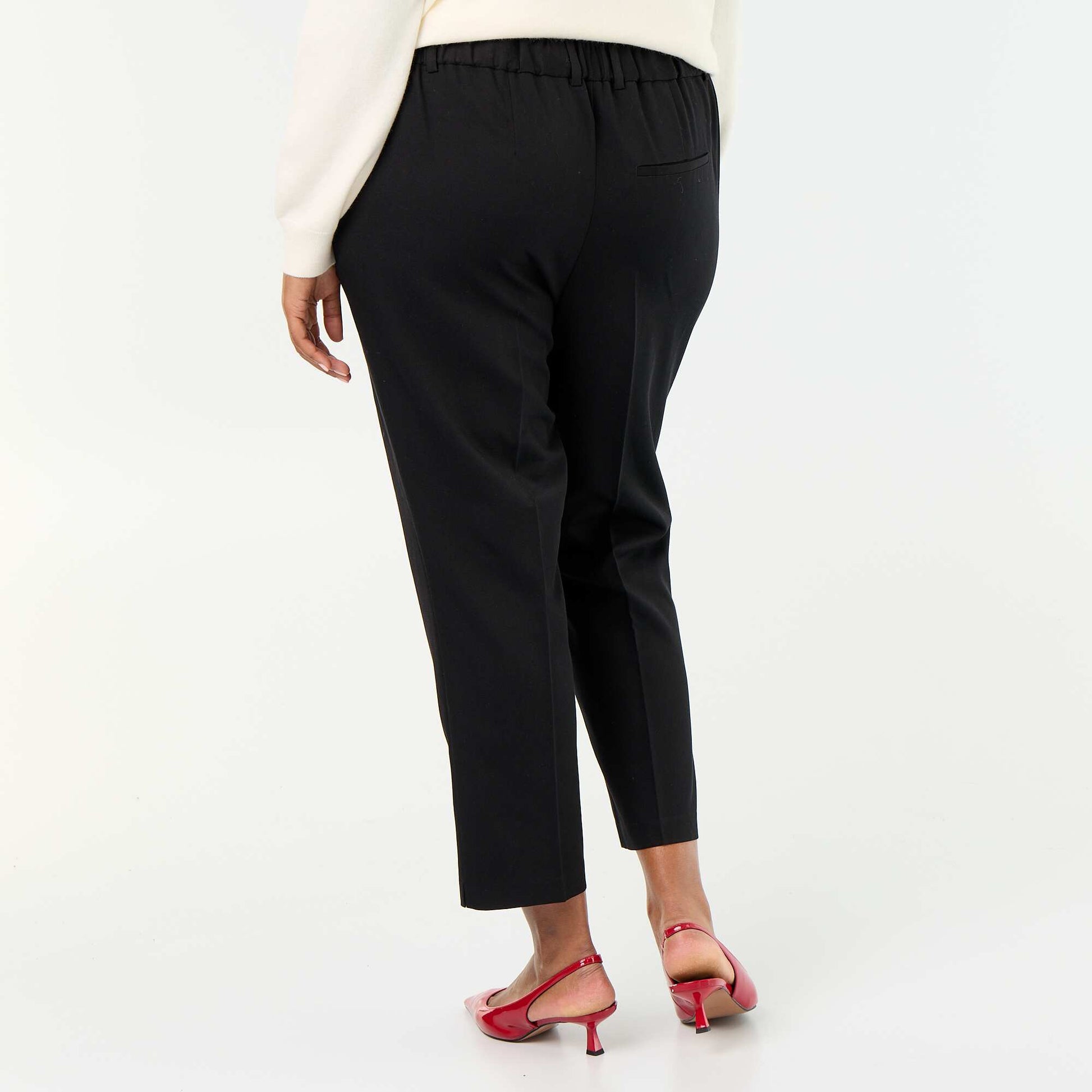 Solid Cigarette Trousers BLACK