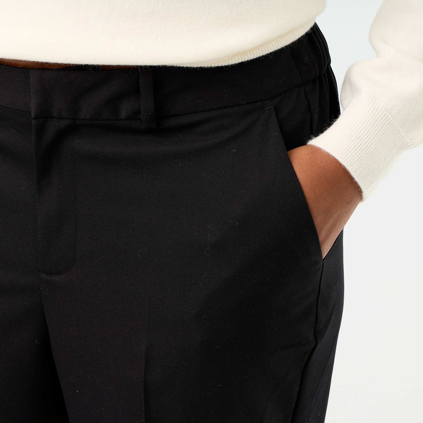 Solid Cigarette Trousers BLACK