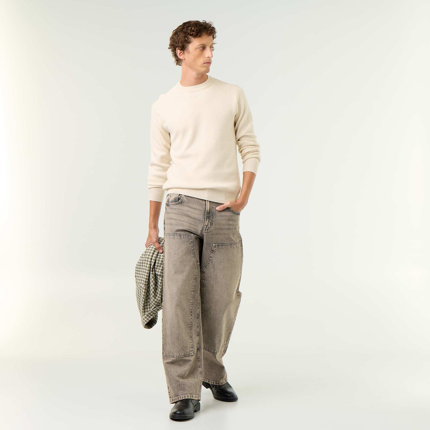 Chunky knit sweater WHITE