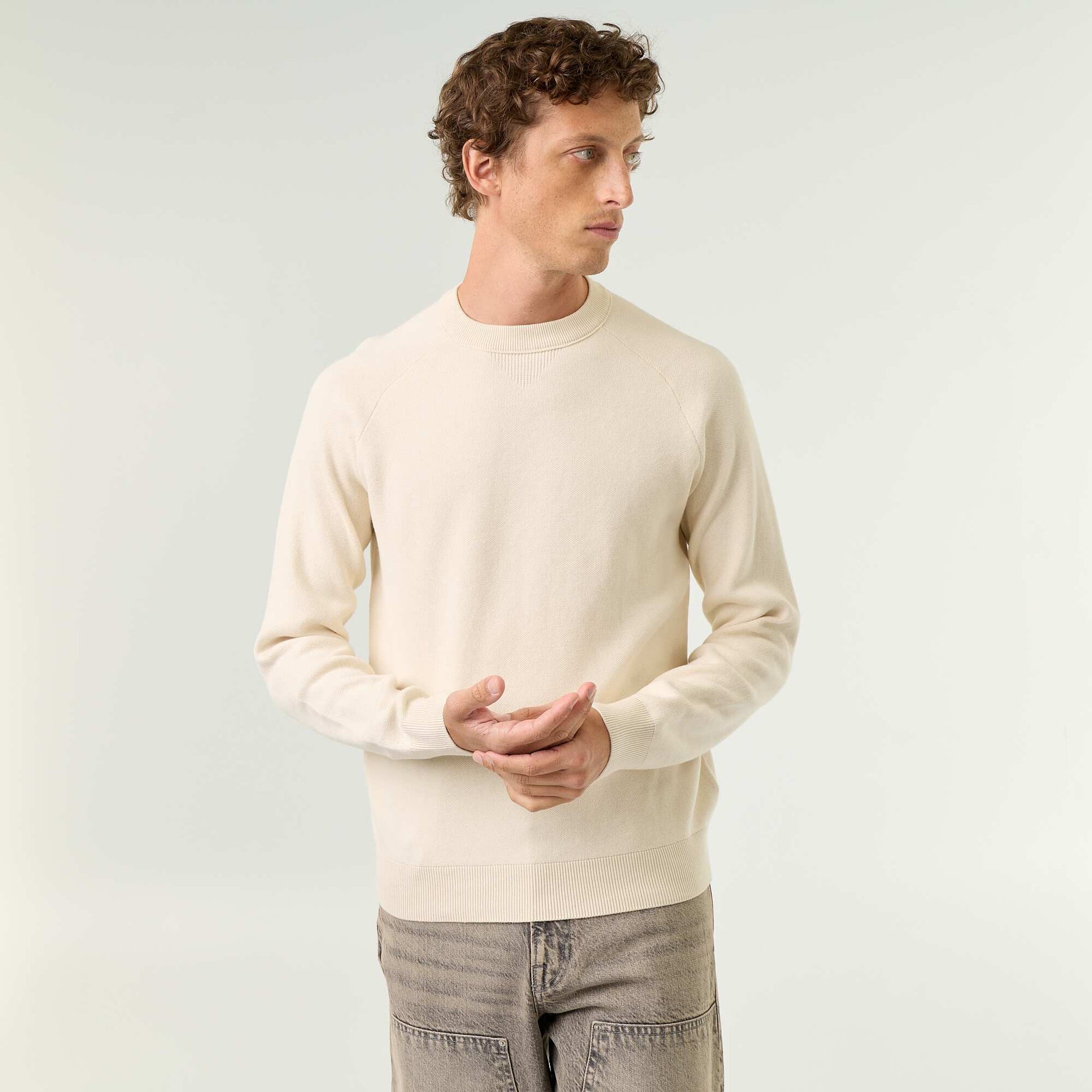 Chunky knit sweater WHITE