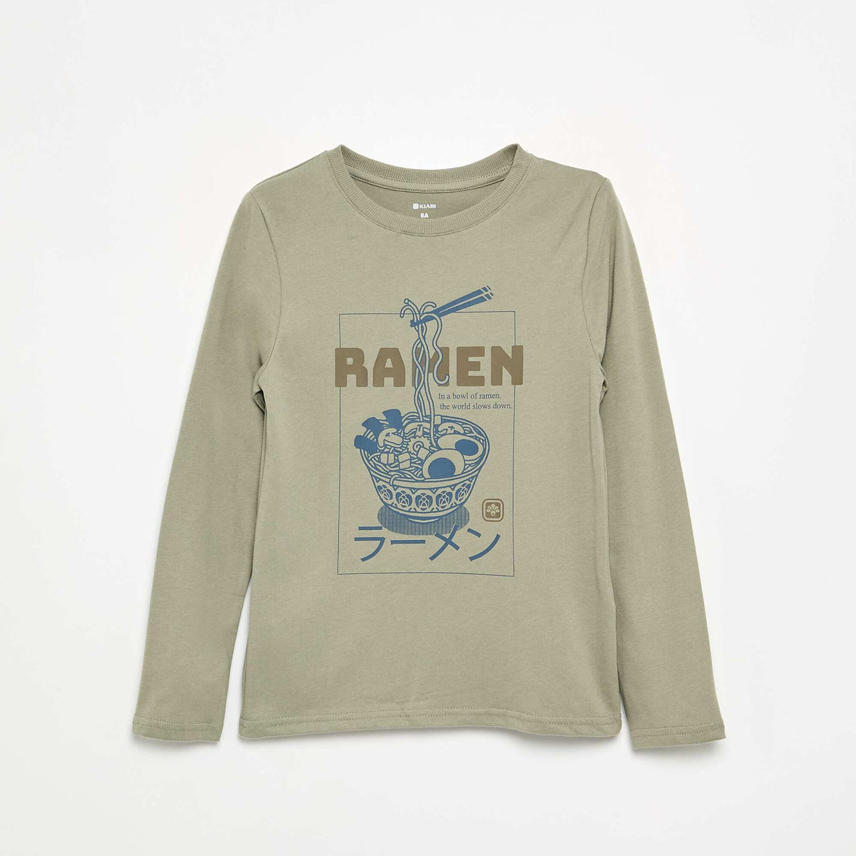 Long-sleeved printed T-shirt GREEN