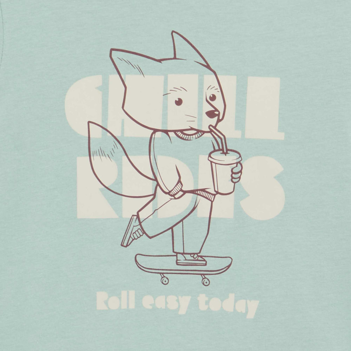 Long-sleeved printed T-shirt BLUE