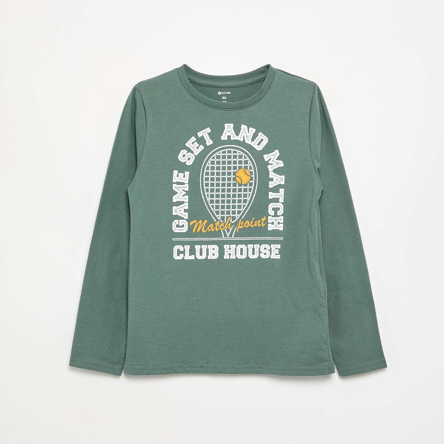 Printed long-sleeved T-shirt GREEN