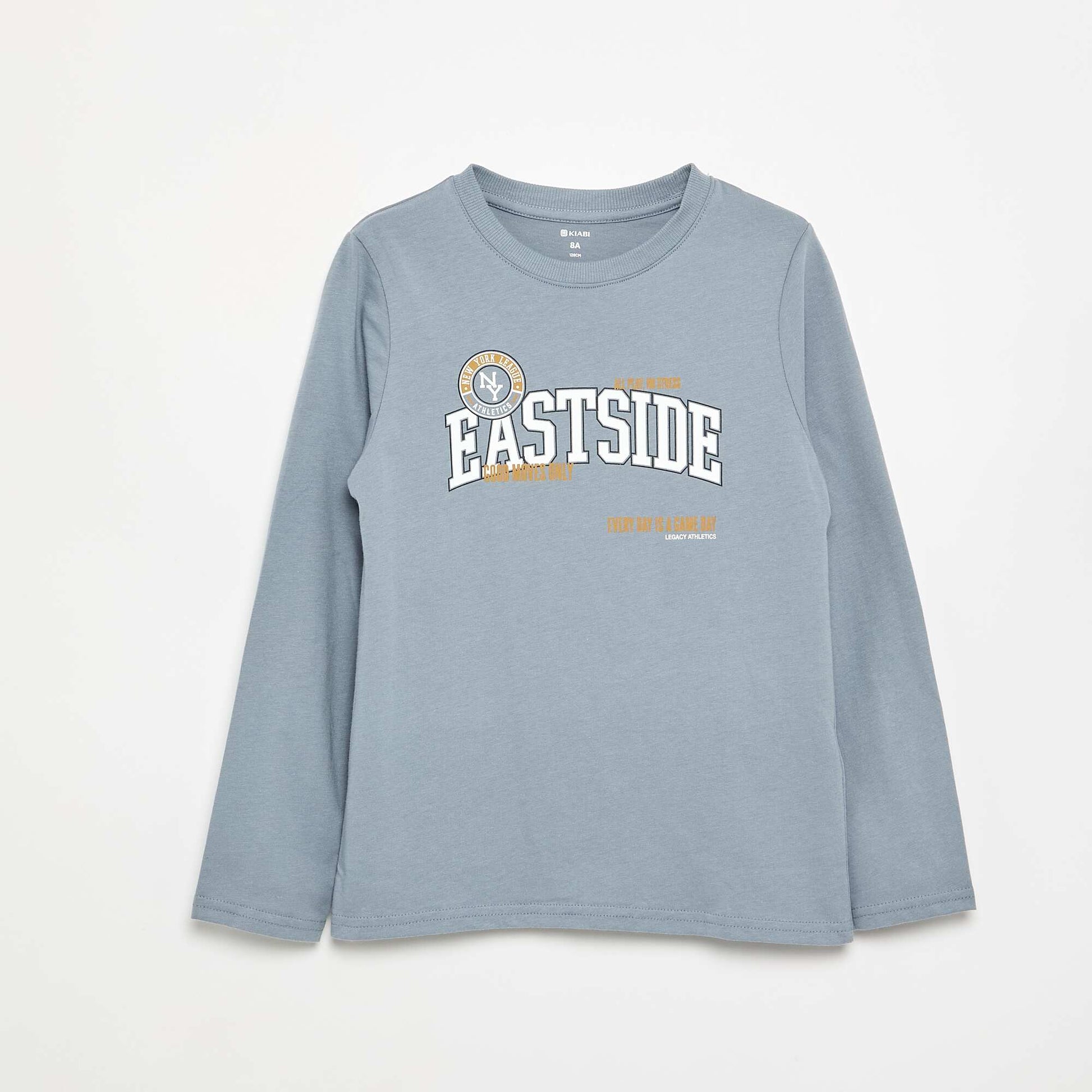 Printed long-sleeved T-shirt GREY