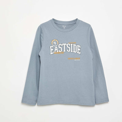 Printed long-sleeved T-shirt GREY